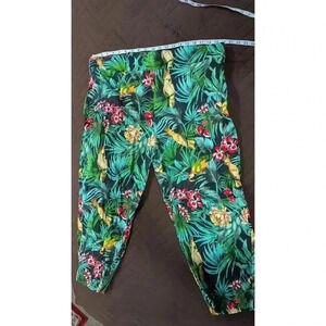 Women's Pinup Style Capri pants by Laura Byrnes size 4x black parrot print